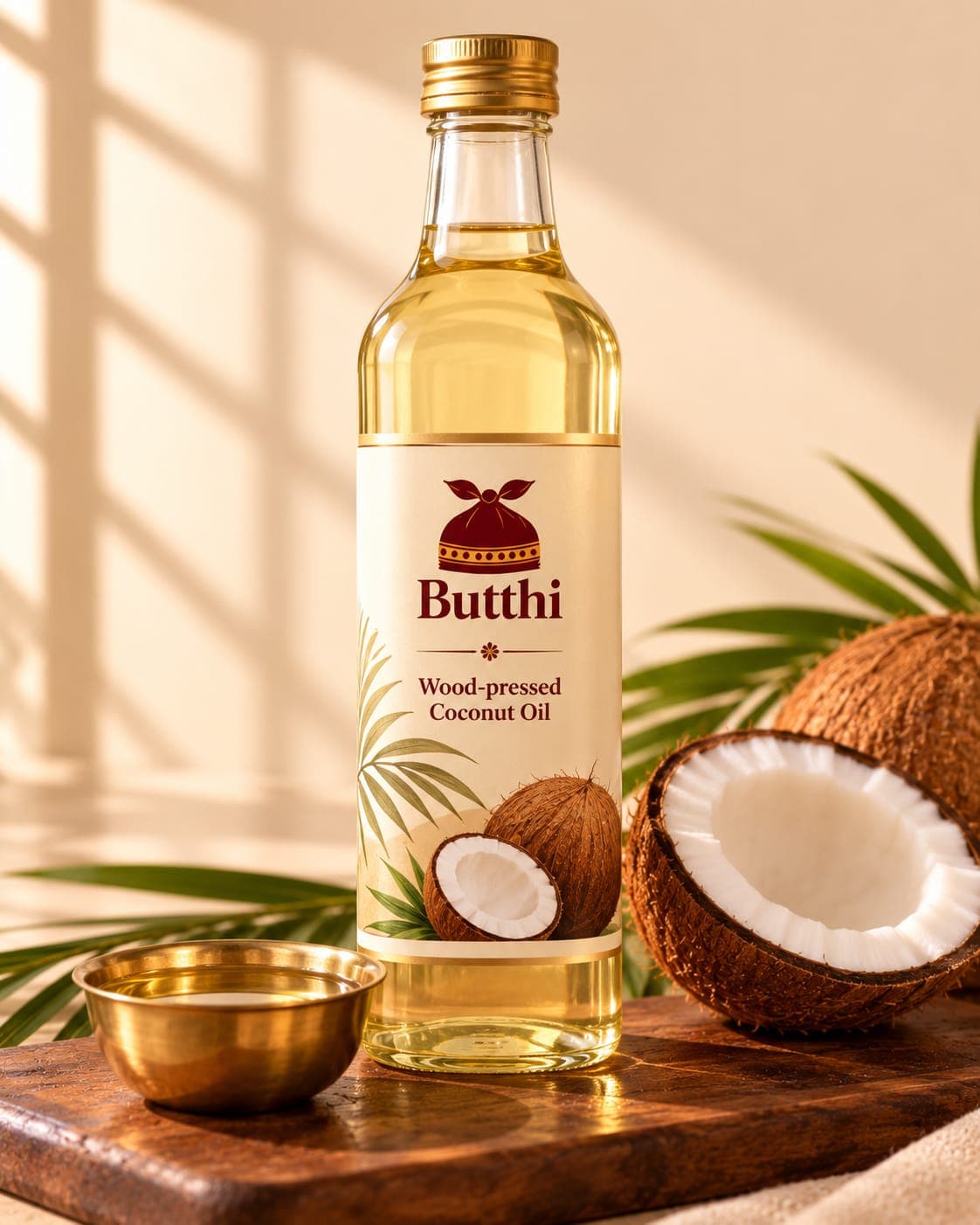 Wood-pressed coconut oil
